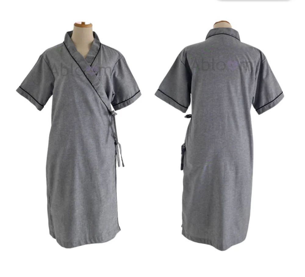 ชุดคลุม แบบผูกโบว์ด้านข้าง ABLOOM 0040098011038_สีเทา ไซซ์ S